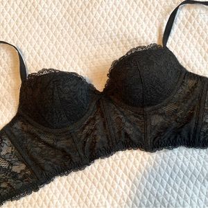 Victoria’s Secret Bustier Corset Black Lingerie Top Bra
